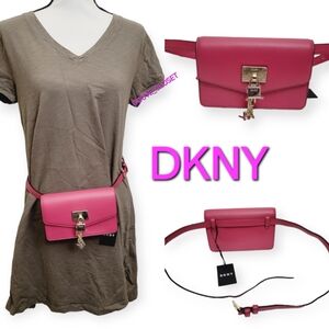 DKNY Elissa Leather Belt/waisted bag with dkny charms